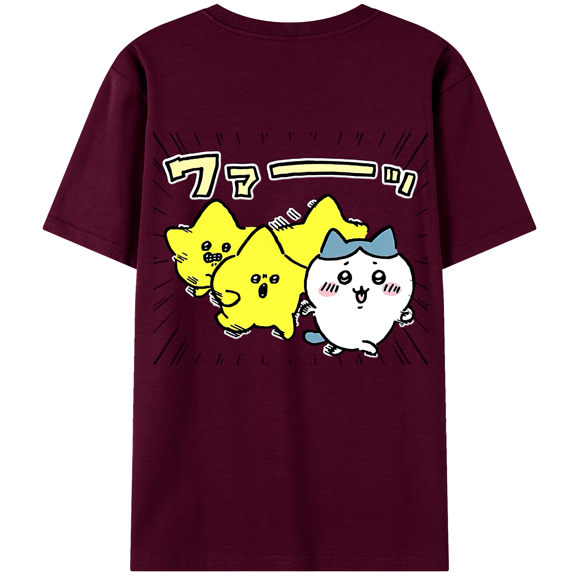 （画像用） ちいかわ 流れ星 Chii-kawa Shooting star レディース半袖Tシャツ(バックプリント)